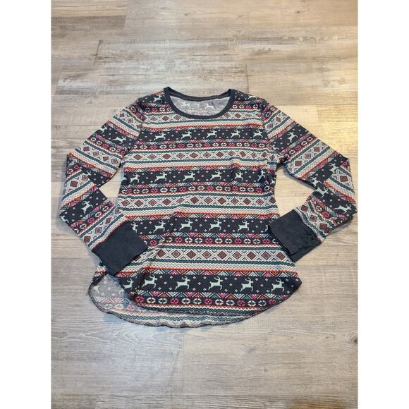 Old navy xl juniors reindeer long sleeve thermal material top - Picture 1 of 7